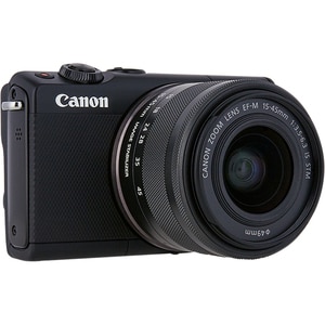Canon EOS M100 24.2 Megapixel Mirrorless Camera with Lens - 15 mm - 45 mm - Black - Autofocus - 7.6 cm (3") Touchscreen LC