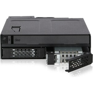 Icy Dock ToughArmor MB602SPO-B Drive Enclosure for 5.25" - Serial ATA/300 Host Interface Internal - Black - 2 x HDD Suppor