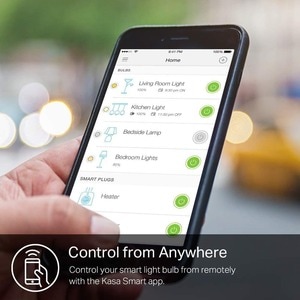 Kasa Smart KL130 LED Light Bulb - 10.50 W - 800 lm - A19 Size - Multicolor Light Color - E26 Base - 25000 Hour - 2500°K, 9