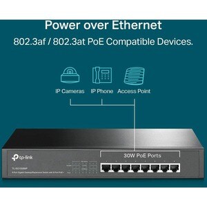 TP-Link TL-SG1008MP 8 Ports Ethernet Switch - Gigabit Ethernet - 1000Base-T - 2 Layer Supported - 9.89 W Power Consumption