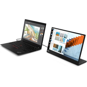 Lenovo ThinkVision M14 14" Full HD WLED LCD Monitor - 16:9 - Raven Black - 14" Class - In-plane Switching (IPS) Technology