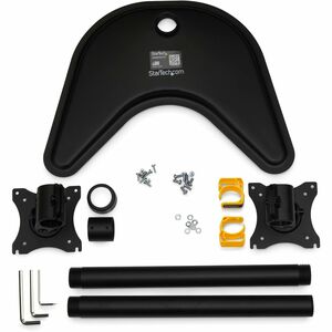 StarTech.com Soporte Vertical de Acero de Servicio Pesado para dos Monitores - Base Ajustable VESA para Pantallas de hasta