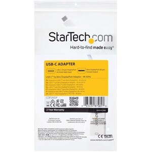 StarTech.com Adaptador USBC a Mini DisplayPort - 4K 60Hz - Blanco - 1 x 20-pin Mini DisplayPort DisplayPort 1.2 Digital Au