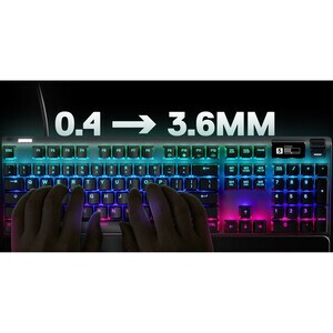SteelSeries Apex PRO Keyboard - Cable Connectivity - USB Interface - Black - Mechanical Keyswitch - 104 Key(s) - Volume Co