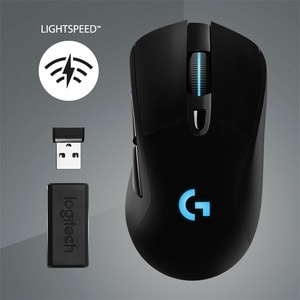 Logitech G703 LIGHTSPEED Wireless Gaming Mouse - PMW3366 - Cable/Wireless - Radio Frequency - Black - USB - 12000 dpi