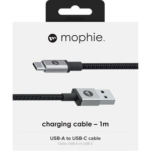 Mophie Ladekabel - 1 m - für Smartphone, Tablet-PC, USB Gerät - USB Typ-A / USB-Typ C - 5 V Gleichstrom - Schwarz - 1 PCs