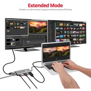 SIIG USB-C MST Video with Hub, LAN and PD 3.0 Docking - 7-in-1 MST Docking Station with 100W PD - MacOS for DP or HDMI Vid