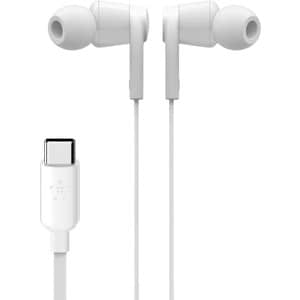 Belkin SOUNDFORM G3H0002BTWHT Wired Earbud Stereo Earset - White - Binaural - In-ear - 121.9 cm Cable - USB Type C