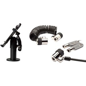 ES ClickSafe Cable Lock For Payment Terminal, Tablet - Single Keyed Lock - Black - Carbon Steel - For Payment Terminal, Ta