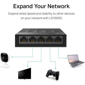 TP-Link LiteWave LS1005G 5 Ports Ethernet Switch - Gigabit Ethernet - 10/100/1000Base-T - 2 Layer Supported - 3.70 W Power