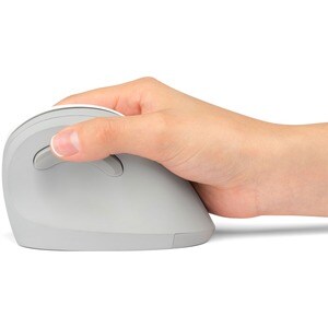 Kensington Pro Fit Ergo Vertical Wireless Mouse - Wireless - Radio Frequency - 2.40 GHz - Gray - USB - 1600 dpi - Scroll W
