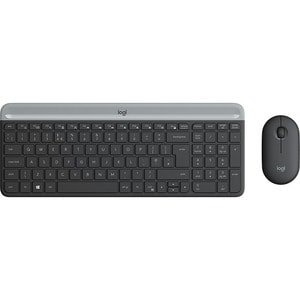 Logitech MK470 Keyboard & Mouse - English (US) - USB Wireless RF - USB Wireless RF - Optical - 1000 dpi - Scroll Wheel - S