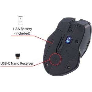 Verbatim USB-C™ Wireless Blue LED Mouse - Red - Blue LED/Optical - Wireless - Radio Frequency - 2.40 GHz - Red - 1 Pack - 