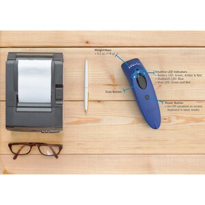 Socket Mobile SocketScan S740 Handheld Barcode Scanner - Wireless Connectivity - Blue - 495.30 mm Scan Distance - 1D, 2D -