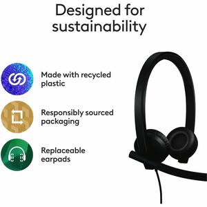Logitech H570e Wired Over-the-head Stereo Headset - Binaural - Supra-aural - 31.50 Hz to 20 kHz - Noise Cancelling, Electr