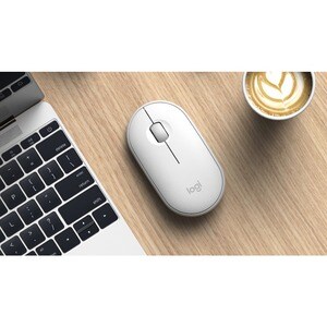 Souris Optique Logitech Pebble M350 - Bluetooth/Radio Fréquence - USB - 3 Bouton(s) - Blanc cassé - Sans fil - 2,40 GHz - 