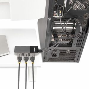 StarTech.com 3-Port DisplayPort 1.4 Splitter, DisplayPort to 3x DP Multi-Monitor Adapter, Triple 4K Computer MST Hub, Wind