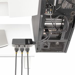 StarTech.com 3-Port DisplayPort 1.4 Splitter, DisplayPort to 3x DP Multi-Monitor Adapter, Triple 4K Computer MST Hub, Wind