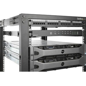StarTech.com 1U Rackmount Rackschiene für LAN-Schalter, Patchfeld, Server, UPS - Schwarz - Kalt gewalzter Stahl