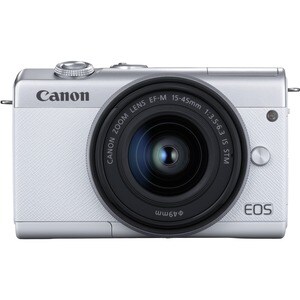 Canon EOS M200 24,1 Megapixel Spiegellose Kamera mit Objektiv - 15 mm - 45 mm Brennweite - Weiß - Autofokus - 7,6 cm (3 Zo