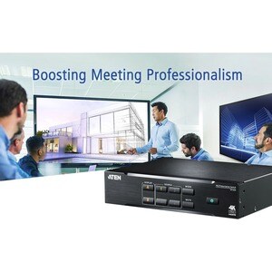 ATEN VP1420 Video Switchbox - Cable - 4096 x 2160 - 4K - Twisted Pair - 4 Input Device - 2 Display - Media Player, Noteboo