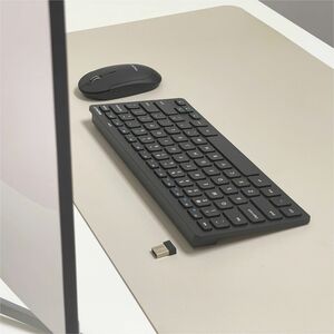 Macally RF Wireless Keyboard and Mouse For Windows PC - USB Scissors Wireless RF 2.40 GHz Keyboard - 78 Key - Black - USB 