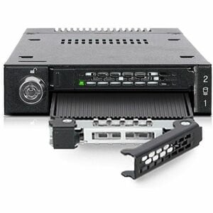 Icy Dock ToughArmor MB834M2K-B Drive Enclosure for 3.5" M.2, PCI Express NVMe - Mini-SAS HD Host Interface Internal - Blac