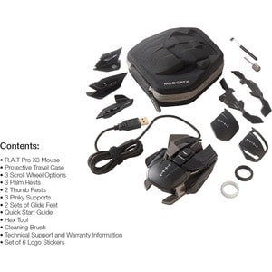 Mad Catz The Authentic R.A.T. Pro X3 Optical Gaming Mouse - Optical - Cable - USB 2.0 - 16000 dpi - Scroll Wheel - 1