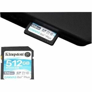 Kingston Canvas Go! Plus 512 GB Class 10/UHS-I (U3) V30 SDXC - 170 MB/s Read - 90 MB/s Write