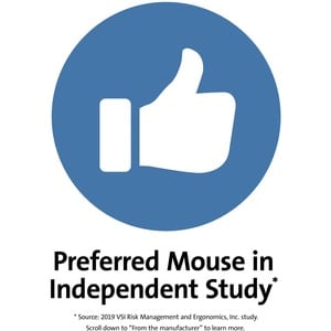 Kensington Pro Fit Ergo Vertical Wireless Mouse - Wireless - Radio Frequency - Black - USB - 1600 dpi - Scroll Wheel - 6 B
