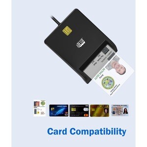 Adesso SCR-100 Smart Card Reader - Contact - Cable - USB 2.0 - TAA Compliant