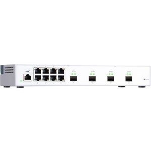 QNAP QSW-M408S 8 Ports Manageable Ethernet Switch - 2 Layer Supported - Modular - Twisted Pair, Optical Fiber - Desktop