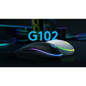 Logitech G102 Gaming Mouse - USB - Optical - 6 Button(s) - Black - Cable - 8000 dpi - Scroll Wheel - Right-handed