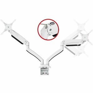SIIG Dual Monitor Aluminum Heavy Duty Desk Mount with USB and Audio Ports - 17" to 43" - VESA 75x75, 100x100, 200x200
