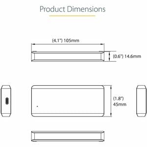 StarTech.com USB-C 10Gbps M.2 NVMe PCIe SSD Enclosure - 1GB/s Rugged Aluminum M.2 PCI Express M-Key Case IP67 Rated - Mac/