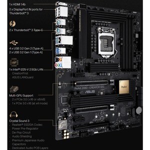 Asus ProArt Z490-CREATOR 10G Desktop Motherboard - Intel Z490 Chipset - Socket LGA-1200 - Intel Optane Memory Ready - ATX 