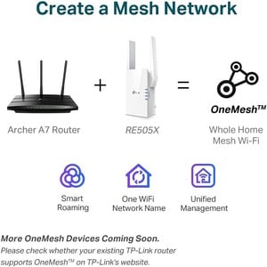 TP-Link RE505X Dual Band 802.11ax 1.50 Gbit/s Wireless Range Extender - 2.40 GHz, 5 GHz - 2 x External Antenna(s) - Extern