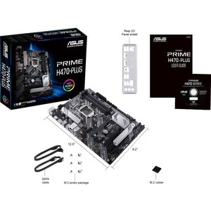Asus Prime H470-PLUS Desktop Motherboard - Intel H470 Chipset - Socket LGA-1200 - Intel Optane Memory Ready - ATX - 128 GB