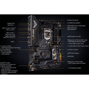 TUF GAMING H470-PRO (WI-FI) Desktop Motherboard - Intel H470 Chipset - Socket LGA-1200 - Intel Optane Memory Ready - ATX -