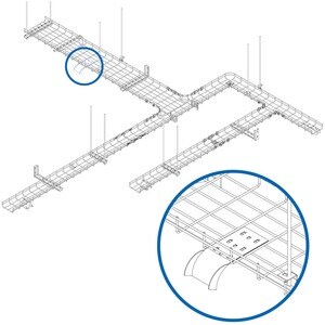 Tripp Lite by Eaton Cable Exit Clip/Dropout Waterfall for Wire Mesh Cable Trays, 90 mm Wide - Cable Exit Clip/Dropout Wate