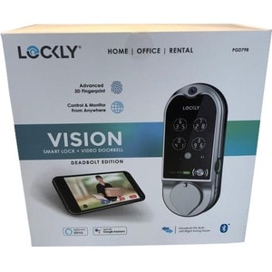 Lockly Vision Smart Lock + Video Doorbell - Touchscreen - Bluetooth - Satin Nickel