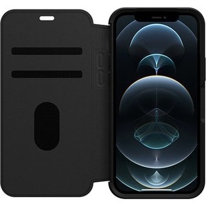OtterBox Strada Carrying Case (Folio) Apple iPhone 12, iPhone 12 Pro Smartphone - Shadow Black - Drop Resistant, Fingerpri