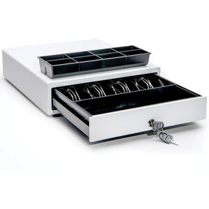 Star Micronics Choice Cash Drawer - 4 Bill - 8 Coin - 2 Media SlotPrinter Driven - White x 16" Width x 16" Depth - Printer
