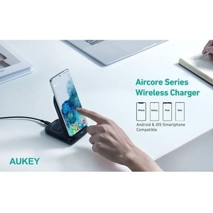 AUKEY Aircore 2-in-1 Wireless Charging Stand - 5 V AC, 9 V AC Input - 9 V DC, 12 V DC Output - Input connectors: USB