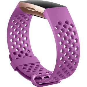 Fitbit Adjustable Smartwatch Band - Large (L) - Berry - Silicone, Aluminium