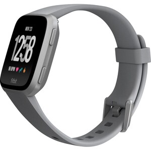 Fitbit Versa Smart Watch - Rectangular Case Shape - 24.08 mm Case Height - 24.08 mm Case Width - Grey Body Color - Alumini