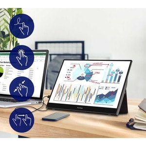 ViewSonic TD1655 16 Zoll Class LCD-Touchscreen-Monitor - 16:9 Format - 6,50 ms Reaktionszeit - 39,6 cm (15,6 Zoll) Viewabl