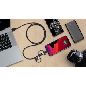 Belkin BoostCharge 1.01 m Lightning/Micro-USB/USB/USB-C Data Transfer Cable - 1 / Pack - Cable for Smartphone, Tablet, Pow