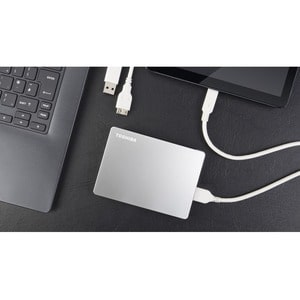 Toshiba Canvio Flex HDTX140ESCCA 4 TB Portable Hard Drive - 2.5" External - Silver - Desktop PC, Tablet PC, MAC Device Sup