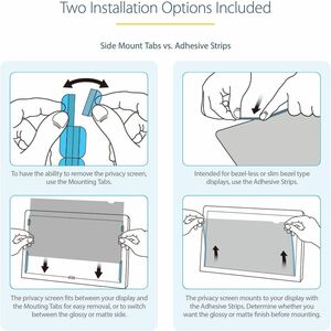 StarTech.com Plastik Blendfrei Blickschutzfilter - Transparent - 1 Stück - TAA-konform - für 61 cm (24 Zoll) Widescreen LC